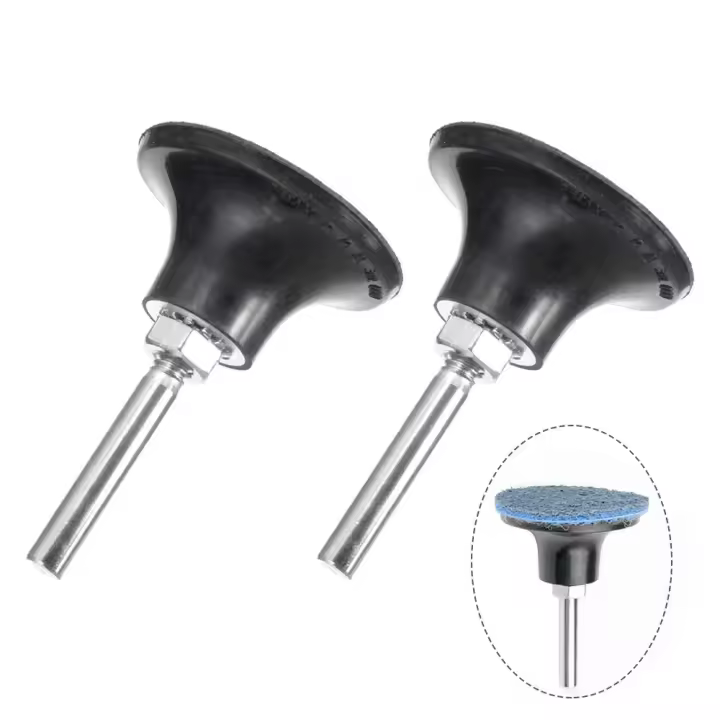 2 piezas de soporte de almohadilla de 50 mm con bloqueo de rodillo, mandril de lijado y pulido, accesorios de amoladora de matriz de cambio rápido con vástago de 6,35 mm para herramienta rotativa de lijado y pulido - 1