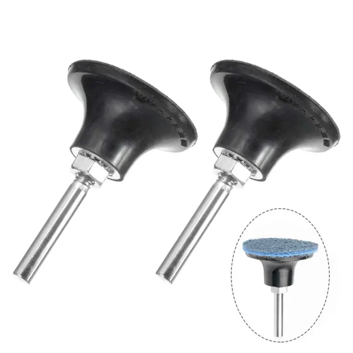 2 piezas de soporte de almohadilla de 50 mm con bloqueo de rodillo, mandril de lijado y pulido, accesorios de amoladora de matriz de cambio rápido con vástago de 6,35 mm para herramienta rotativa de lijado y pulido - 1