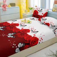Juego De Sábanas Modernas Y Sencillas Con Patrón De Plantas Y Flores 3 Piezas Sábanas Acabado Mate Cubierta De Cama Para Dormitorio Material 100% Poliéster - details 5