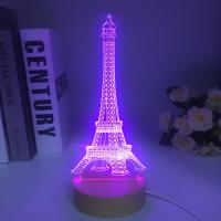 Lámpara 3D De Madera Eiffel Tower Con Luz LED Cambia De Color Decoración Para El Dormitorio De Los Niños Regalo Para Cumpleaños - details 5