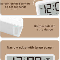Reloj Digital Multifunción Con Ajuste De Luminosidad LED Mostrador De Cama Reloj De Alarma De Doble Modo Temperatura Y Humedad - details 1