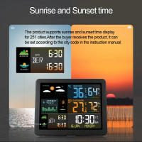 Reloj De Pared Digital Con Estación De Clima Medidor De Temperatura Y Humedad Para Interior Y Exterior Previsión Del Tiempo Indicador De Humedad Y Temperatura - details 0