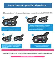WAYXIN R9 Intercomunicador De Motocicleta Para Casco Bluetooth 5.0 6 Conducentes Resistente Al Agua FM Radio Comunicación Interfaz - details 11