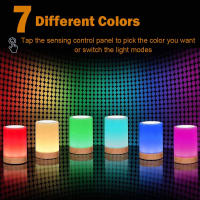 Lámpara Nocturna Toque Sensor Recargable Para Niños Habitación Luz Caliente Blanca RGB Cambiante Lámpara De Mesa Para Dormitorio - details 2