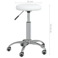 vidaXL Silla de comedor de cuero sintético blanco - details 5