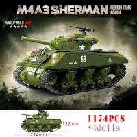 Bloques De Construcción Militar Sherman M4A3 Tanque Medio UK Churchill KV-1 Panzer IV T-34 Juguetes Educativos Para Niños Regalos Para Adultos - details 1