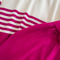 Conjunto De Ropa De Mujer REALEFT Otoño Invierno 2 Piezas Traje De Pista Tejido Con Cuello Alto Rayado Y Pantalones Rectos Polyester Estilo Casual - details 22