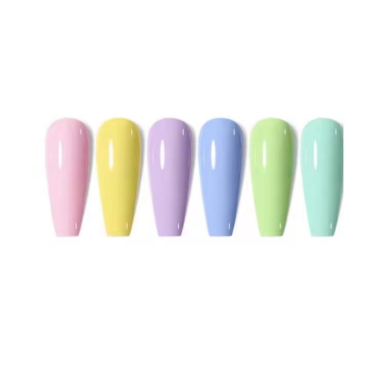 6 Piezas / Set Kit De Esmalte De Uñas De Gel De Color Nude Con Brillo Y Secado Al Uv Con Base Y Cubierta Superior De Semi Permanente Para Arte De Uñas - 1