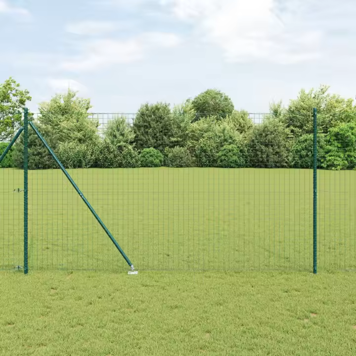 Posts de cerca vidaXL con punta 52 pcs Ø32 mm 180 cm Acero Galvanizado - 1