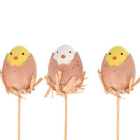 ZIRIZON - Decoración de Pascua,huevos de plástico impresa brillante pascua para la caza pascua,Pollitos, conejos y zanahorias realistas para decoración de Pascua - details 0
