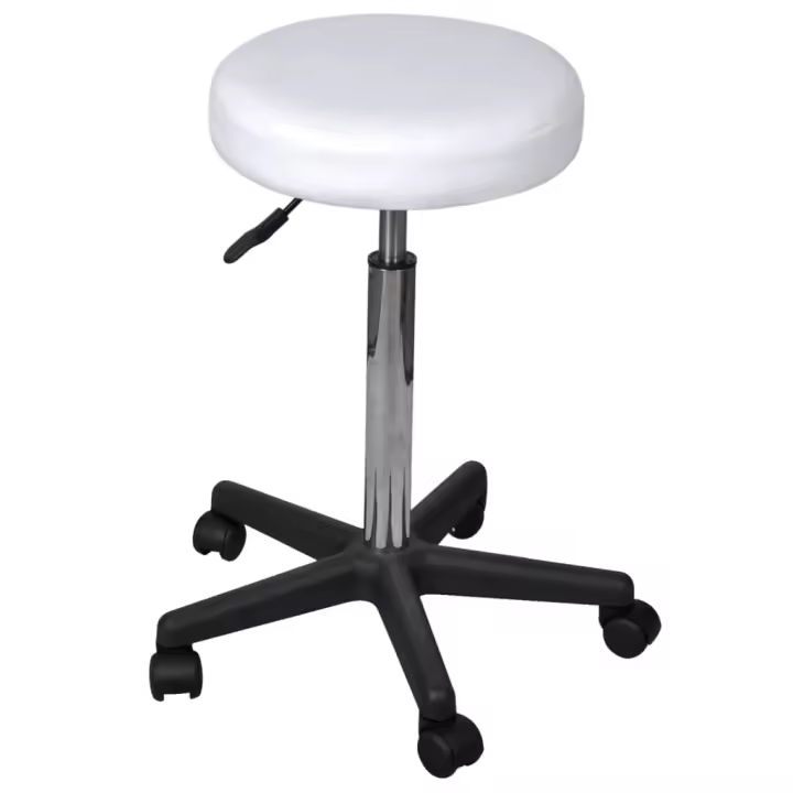 Taburete de Oficina Blanco Ajustable Altura 64-84 Cm - 1