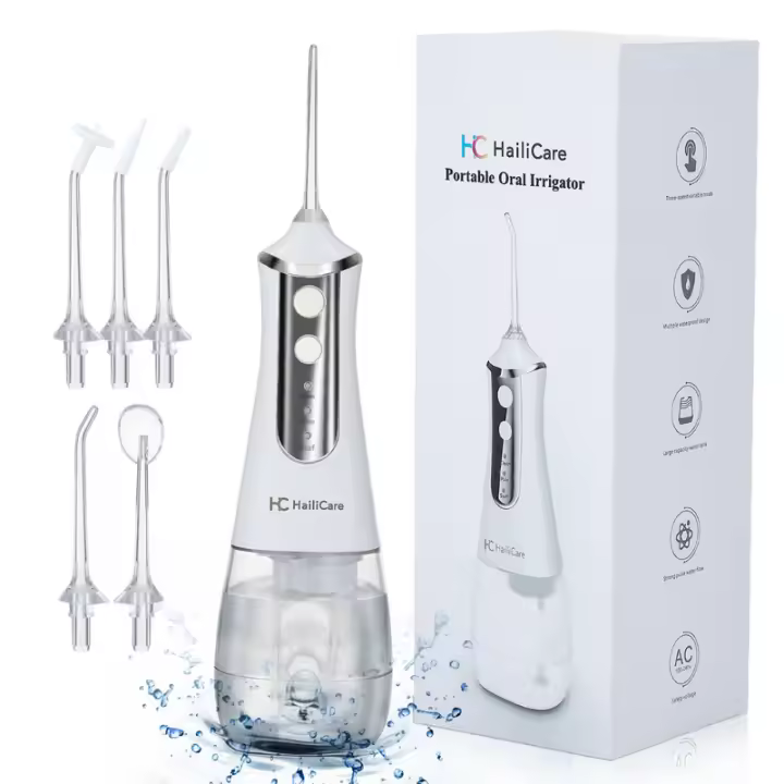 Irrigador bucal Limpiador de dientes USB Recargable Agua Flosser Portátil 300ml Higiene bucal Limpiador de dientes - 1