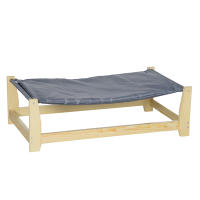 PawHut Cama Elevada para Perros Cama para Mascotas Medianas y Pequeños con Cojín Lavable Tela Oxford y Marco de Madera Carga 15 kg para Interior y Exterior 90x50x28 cm Gris - details 0