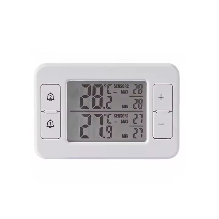 Termómetro De Nevera Y Congelador Digital Con Alarma Auditiva Sensor De Temperatura Mín/Max Mostrador Interior Exterior LCD - 1
