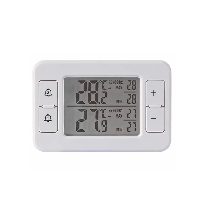 Termómetro De Nevera Y Congelador Digital Con Alarma Auditiva Sensor De Temperatura Mín/Max Mostrador Interior Exterior LCD - 1