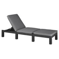 Keter Keter Tumbona con cojín Daytona 195x65x25.5 cm Grafito, Capuchino, Marrón Sillas de Exterior Ideal para jardín, playa, piscina, terraza Tumbona Piscina Tumbonas Playa Tumbonas Jardín Exterior - details 0