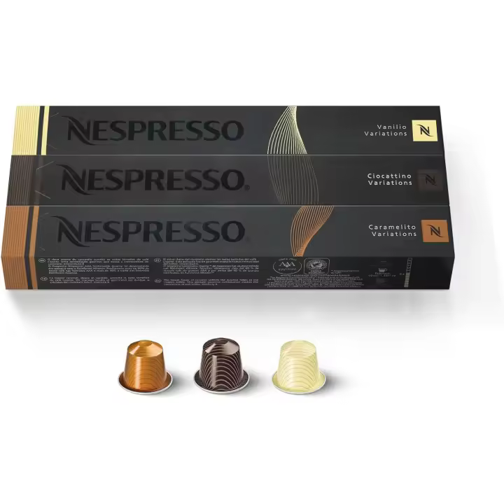 Nespresso Pack de Capsulas Original - 30 Cápsulas para Nespresso de tres variedades: Vainilla, Caramelo y Cioccolatino - 1