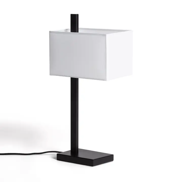 Ledkia Lámpara de Mesa Metal y Tela con Puerto USB e Interruptor Táctil Malena Negro - 1