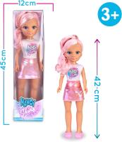 Nancy Shine , Pink, Muñeca con el Pelo Largo con Mechones Metalizados de Color Rosa, Vestido de Falda Rosa Metalizada y Top Blanco - details 2