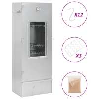 vidaXL Horno ahumador astillas madera con ventana acero galvanizado + 1 kg de virutas de madera Dimensiones 44.5 x 29 x 83 cm, 44.5 x 29 x 110 cm, 44.5 x 29 x 124 cm - details 1