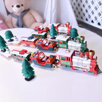 Juguete Eléctrico De Tren Navideño Decoración De Árbol De Navidad Con Sonido Y Luz Carro De Ferrocarril En Marco Regalos De Navidad - details 10
