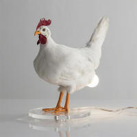 Lámpara De Noche Decorativa De Resina En Forma De Pollo Simulación Animal Divertida Para Decoración De Pascua Y Carnaval Ornamento De Huevo De Pascua - details 4
