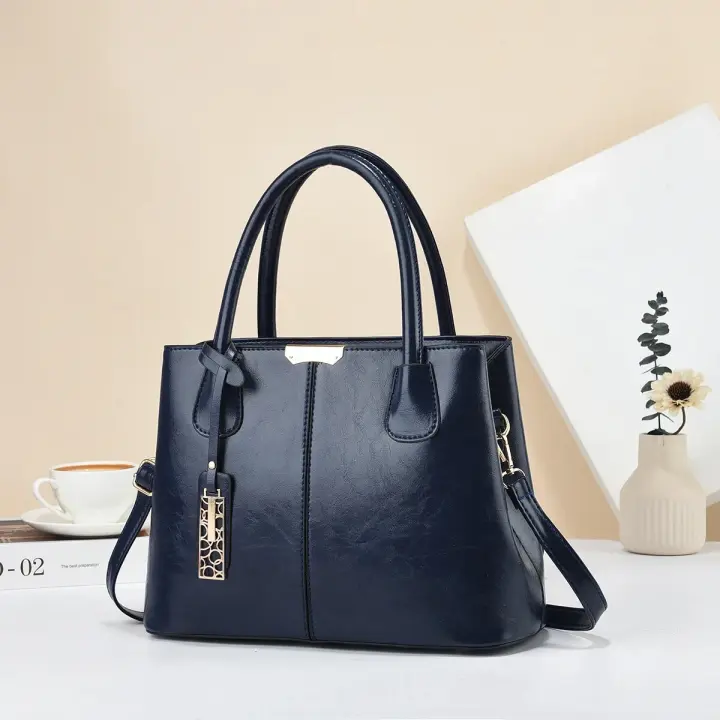 Bolsos retro de color sólido para mujer, elegante bolso cruzado de cuero PU, carteras de oficina y asa de moda - 1