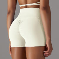 Shorts Deportivos Sin Costuras Cintura Alta Push up Yoga Elásticos Para Gimnasio Y Correr Shorts Transpirables De Poliéster Y Nylon - details 35