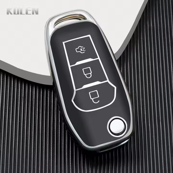 Funda De Llave De Coche TPU Para Ford Fusion Fiesta Escort Mondeo Everest Ranger Figo Ecosport MK8 Kuga F150 Con Llavero - 1