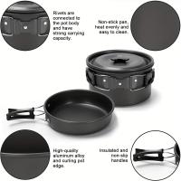 Kit de Cocina para Acampar BOPORO - 15pcs, Utensilios de Cocina Portátiles, Olla Sartén Hervidor para Camping - details 0