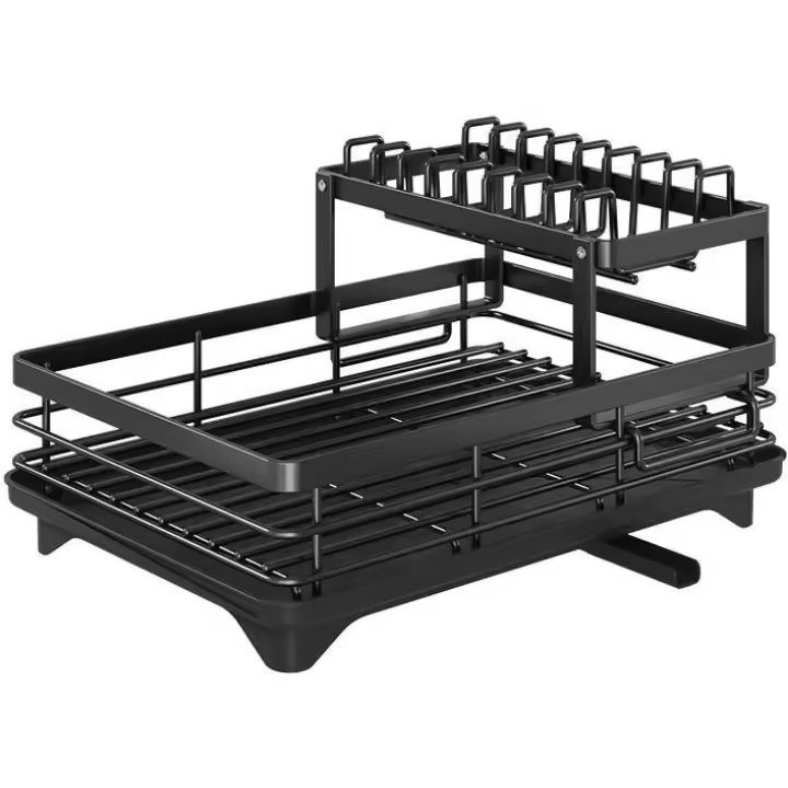 Excurreplatos de Maple with Negro Carbono, Excurreplatos de Maple with Carbono para Cocina, Escurreplatos de Maple with Carbono para Cocina, Escureplatos para Dispensador de Cocina with Porta Utensilios, Porta Vaso para Cortar (A Capa) - 1