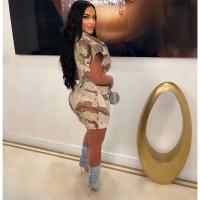 Vestido Bodycon De Camuflaje Para Mujer Estilo Harajuku Con Bolsillos Cuello Enrollado Y Botones Solos Vestido De Moda De Pierna Larga Para Fiesta Club Uso Diario - details 10
