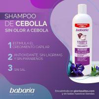 PACK 2 UDS BABARIA CHAMPU DE CEBOLLA ANTIOXIDANTE RECUPERADOR SIN OLOR CEBOLLA, 100% VEGAN BOTELLA  DE 700 ML - details 1