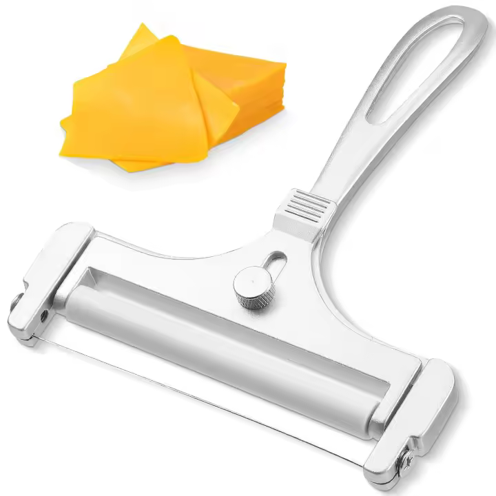 Cortadores de queso para queso en bloque, cortador de queso con alambre, cortador de mantequilla, cortador de cocina de acero inoxidable, rallador de queso manual - 1