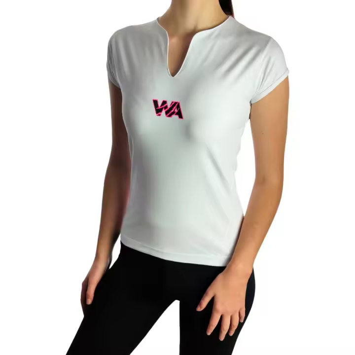 Camiseta deportiva mujer semi-manga y cuello pico – cómoda y transpirable – WA Wild Animal - 1