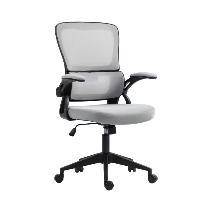 7H SEVEN HOUSE - Silla de Escritorio Ergonómica ErgoFlex, Respaldo de Malla Transpirable, Altura Ajustable, Reclinable, con Soporte Lumbar, Reposabrazos y Ruedas, Negro/Gris Oscuro/Gris Claro - 1