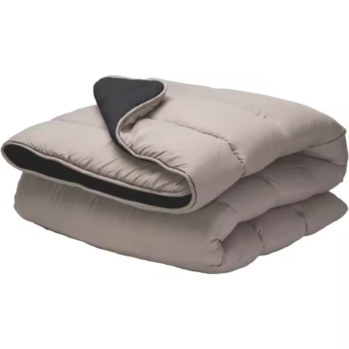 Various Colcha Multiuso Bicolor, Fibra 120 gr Colcha Verano Reversible Transpirable Rellno Fibra Hueca siliconada válido para Cama Varios Tamaño,para Otoño y Verano,Color de Arena y Choco - 1