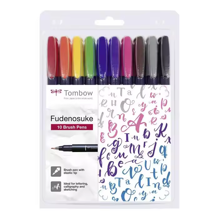TOMBOW ROTULADOR TOMBOW FUDENOSUKE BASE AGUA PUNTA ELASTICA DURA 1 FUDENOSUKE 15x14x10 Cms. - 1