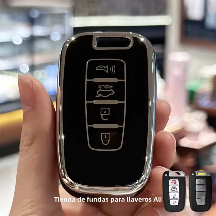 Cubierta De Llave Para Coche Lanyard De Cadena Con Llavero Para Hyundai Azera Elantra GT Equus Genesis Santa Fe Tucson Veloster Veracruz Kia 2007-2017 - 1