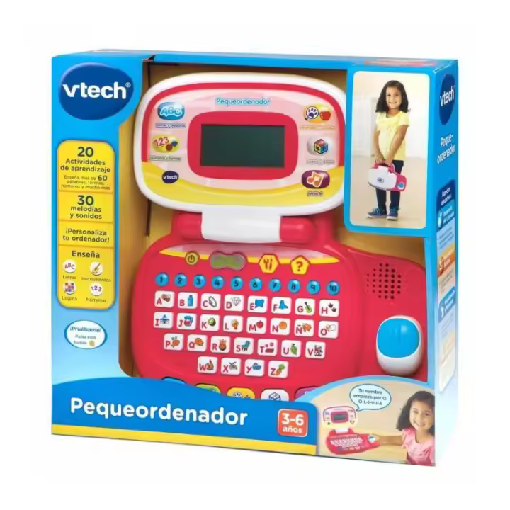 Vtech Pequeordenador Rosa Portátil Educativo para Niños con Teclado ABC y Ratón Direccional - 1