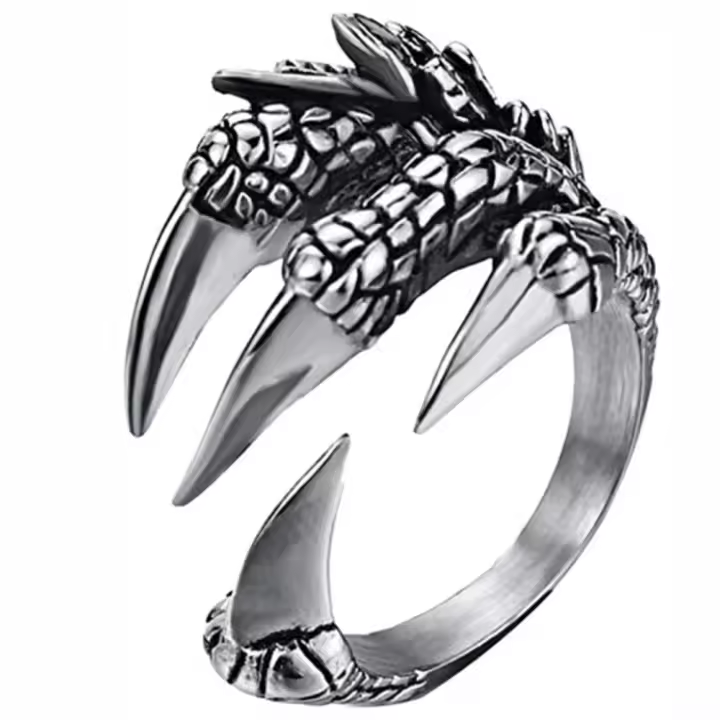 Anillo Ajustable Vintage De Uña Dragón Tibetano Para Hombres Y Mujeres Joyería Punk Estilo Motocicleta Metal Zinc Aleación - 1
