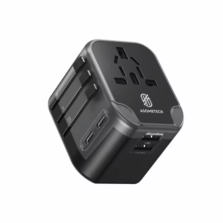Adaptador De Viaje Universal 5 En 1 Con 2 USB-C Y 2 USB-A Cargador De Pared Para USA EU UK AUS Plug Incluye 2 USB Para Dispositivos Móviles - 1
