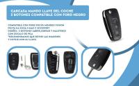 Banner - Carcasa mando llave del coche 3 botones compatible con Ford negro