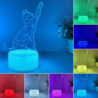 Luz De Noche 3D Del Gato Atrayente Con Interfaz USB Luz Decorativa De Ambiente Regalo De Fiestas Para Amigos Luz De Mesa - details 7