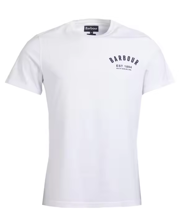 Camiseta Barbour Preppy Blanca de Algodón Jersey con Logotipo - 1