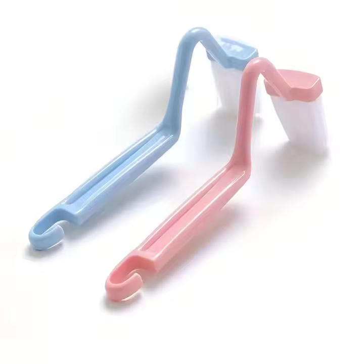 cepillos de limpieza para inodoro, cepillo de cerdas suaves, herramienta de limpieza curvada para llegar a todos los puntos, limpiador de llantas de plástico para baño, inodoro. - 1