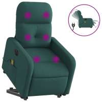 vidaXL Sillón de masaje eléctrico reclinable elevable tela Gris claro, Gris oscuro, Negro Sillon Dormitorio Sillon Comodos Silla Relax Sillón Sofá - details 2
