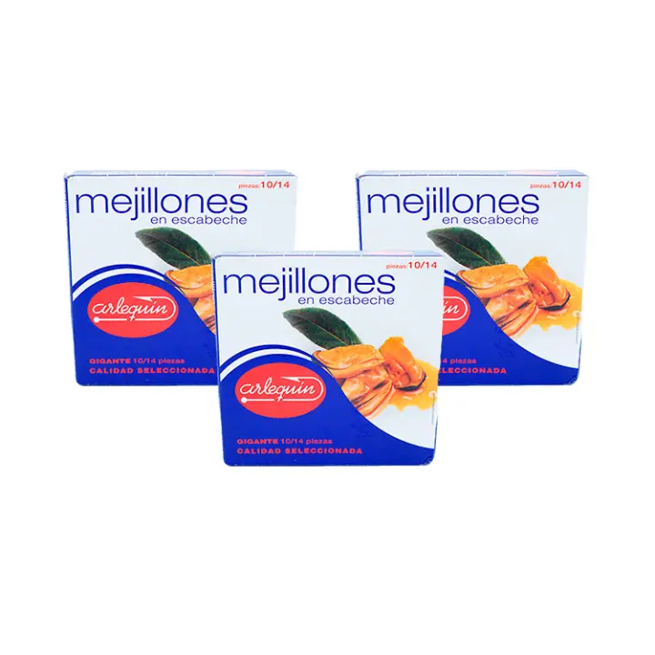Mejillón en escabeche 10/14 piezas Arlequín - Pack 3 - 1