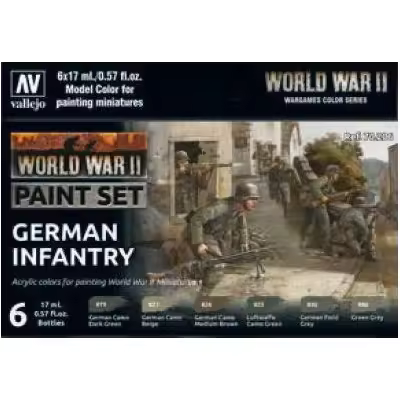 SET COLORES SET GERMAN INFANTRY -6 botes- Acrylicos Vallejo 70206 - 1