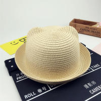 Sombrero De Sol Para Niños Y Niñas Protección Solar Sombrero Pannamericano Con Decoración De Orejas Material De Paja Unisex - details 5